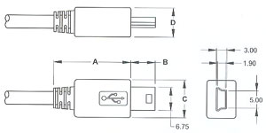 MINI USB PLUG "B" TYPE