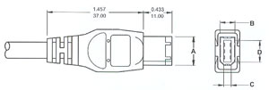 MALE IEEE 1394 6 POSITION