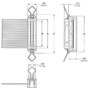 female CENTRONIC CONNECTOR (I.D.C. TYPE)