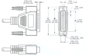 male HIGH DENSITY D-SUBMINIATURE